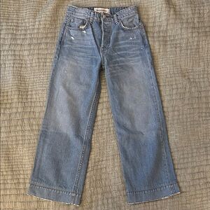 Reformation Light Wash Wide Leg Jeans Fawcett Jean Acadia Wash Size 24